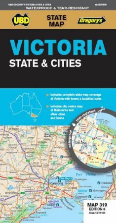Victoria State & Cities Map 319 8th Ed (Waterproof) by UBD Gregory's