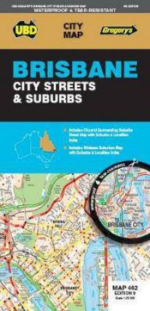 Brisbane City Streets & Suburbs Map 462 9th Ed (Waterproof)