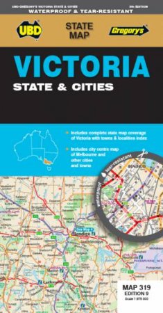 Victoria State & Cities Map 319 9th Ed (Waterproof)