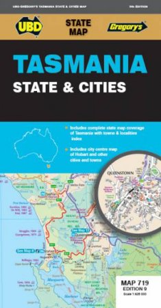 Tasmania State & Cities Map 719 9th ed (waterproof) by Various