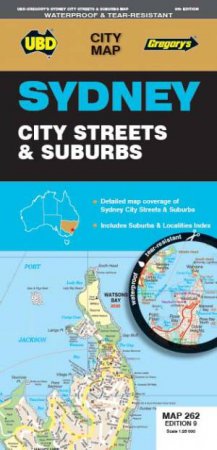 Sydney City Streets & Suburbs Map 262 9th Waterproof
