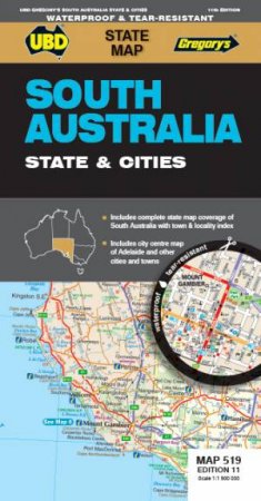 South Australia State & Cities Map 519 11th ed waterproof