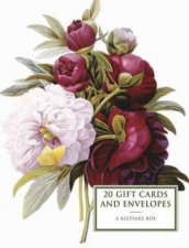 Tin Box Redoute Peony  20 Gift Cards  Envelopes