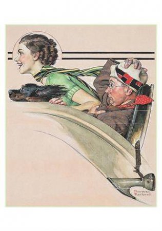 The Saturday Evening Post: Couple in Rumble Seat by Norman Rockwell