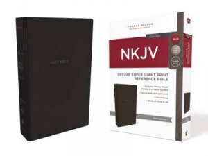 NKJV Deluxe Reference Bible Red Letter Edition [Super Giant Print, Black] by Thomas Nelson