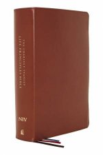 NIV Charles F Stanley Life Principles Bible 2nd Edition Genuine Leather Comfort Print Holy Bible Brown