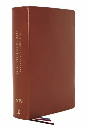 NIV Charles F. Stanley Life Principles Bible, 2nd Edition, Genuine Leather, Thumb Indexed, Comfort Print: Holy Bible (Brown) by Thomas Nelson & Charles F Stanley