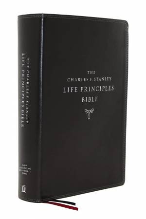 NASB Charles F. Stanley Life Principles Bible, 2nd Edition, Leathersoft,Thumb Indexed, Comfort Print: Holy Bible (Black) by Thomas Nelson & Charles F Stanley