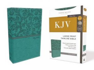 KJV Thinline Bible Red Letter Edition [Large Print, Green] by Thomas Nelson