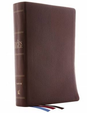 The NIV, Open Bible, Red Letter Edition, Comfort Print: Complete Reference System (Brown) by Thomas Nelson