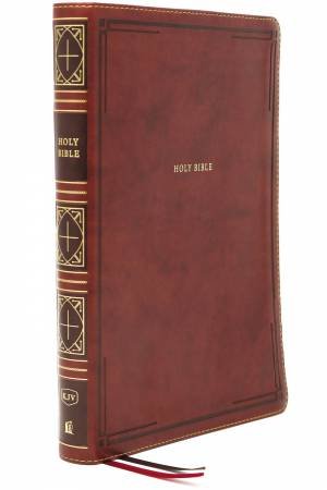 KJV Thinline Bible, Giant Print, Thumb Indexed, Red Letter Edition (Brown) by Thomas Nelson