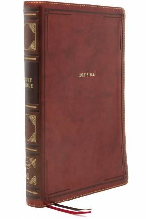 NKJV Reference Bible, Super Giant Print, Thumb Indexed, Red Letter Edition, Comfort Print: Holy Bible (Brown) by Thomas Nelson