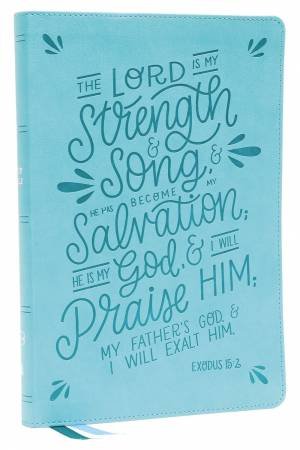 NKJV Thinline Bible, Verse Art Cover Collection, Red Letter, Thumb Indexed, Comfort Print [Teal] by Thomas Nelson