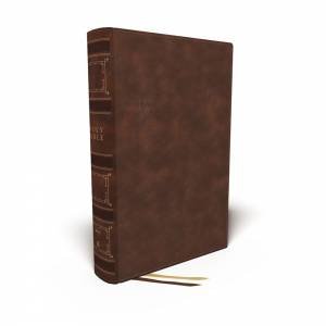 NKJV Single-Column Wide-Margin Reference Bible Red Letter Edition (Brown) by Thomas Nelson