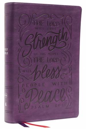 NKJV Giant Print Center-Column Reference Bible, Verse Art Cover Collection, Thumb Indexed, Red Letter, Comfort Print [Purple] by Thomas Nelson