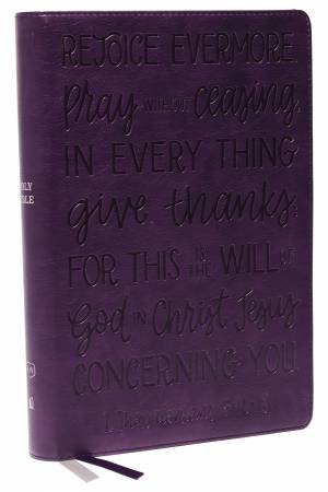 KJV, Center-Column Reference Bible, Verse Art Cover Collection, Leathersoft, Red Letter, Comfort Print [Purple] by Thomas Nelson