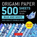 Origami Paper 500 Sheets Blue And White 4 10cm