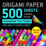 Origami Paper 500 Sheets Rainbow Patterns 4 10 CM