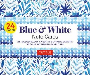 Blue & White Note Cards, 24 Blank Cards by Unknown