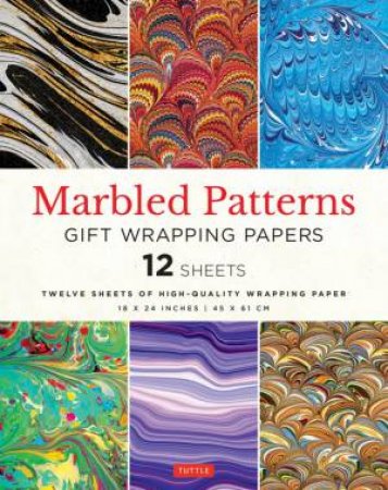 Marbled Patterns Gift Wrapping Paper - 12 sheets by Tuttle Studio
