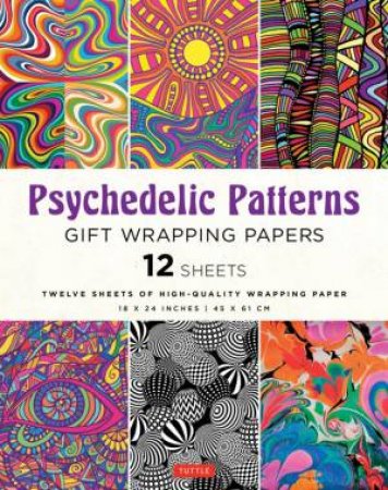 Psychedelic Patterns Gift Wrapping Paper - 12 sheets by Tuttle Studio