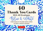 Blue  White 40 Thank You Cards With Envelopes