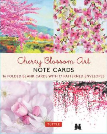 Cherry Blossom Art 16 Note Cards by Tuttle Studio