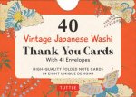 Vintage Washi Designs 40 Thank You Cards with Envelopes