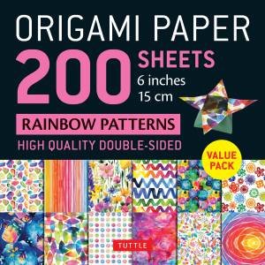 Origami Paper 200 sheets Rainbow Patterns 6\