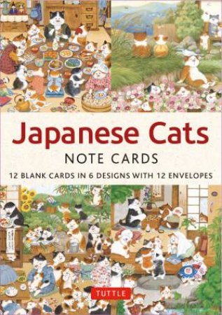 Japanese Cats — 12 Blank Note Cards by Setsu Broderick & Tuttle Studio