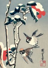 Journal Sparrows and Camellia in Snow by Hiroshige Lined PB