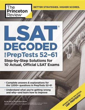 Lsat Decoded (Preptests 52-61) by Princeto Review