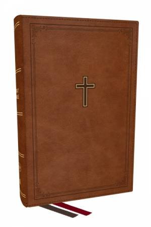KJV Personal Size Large Print End-of-verse Reference Bible, Brown, Red Letter, Comfort Print by Thomas Nelson