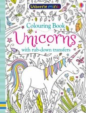 Mini Books Colouring Book Unicorns With RubDown Transfers