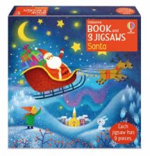 Usborne Book And 3 Jigsaws Santa