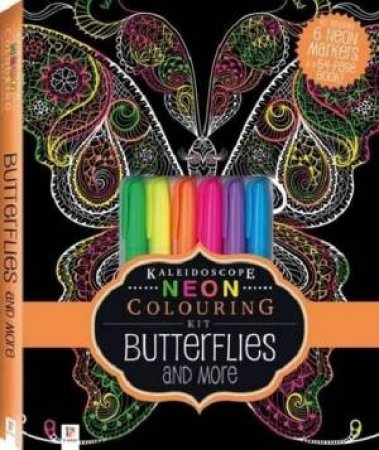 Neon Colouring Kit with 6 Highlighters: Butterflies by Various