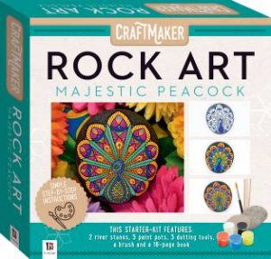 Craft Maker Rock Art Mini Kit: Majestic Peacock by Katie Cameron