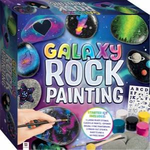Galaxy Rock Painting by Alexandra Thomas