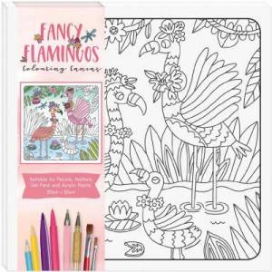 Children's Colouring Canvas: Fancy Flamingos
