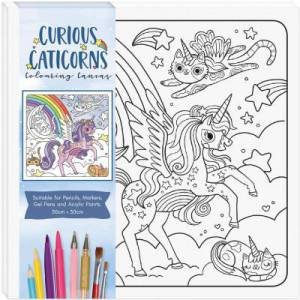 Children's Colouring Canvas: Curious Caticorns