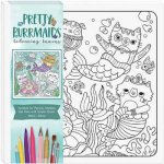 Childrens Colouring Canvas Pretty Purrmaids