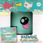 Plush Squishy And Book Kit Narwhal