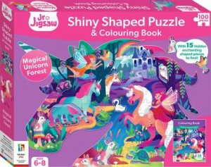 Junior Jigsaw 100 Piece Shiny Shaped Puzzle: Magical Unicorn Forest