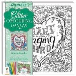 Art Maker Glitter Colouring Canvas Vibrant Garden