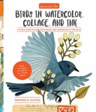 Geninnes Art Birds In Watercolor Collage And Ink