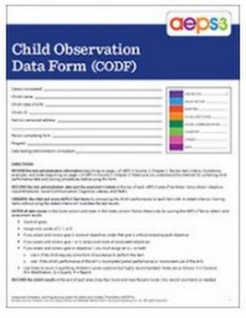 AEPS-3 Child Observation Data Form by Diane Bricker & Carmen Dionne & Jennifer Grisham & JoAnn Johnson & Marisa Macy & Kristine Slentz & Misti Waddell