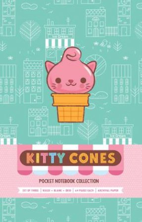 Kitty Cones Pocket Notebook Collection (Set of 3) by Ralph Cosentino
