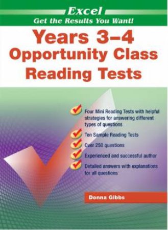 Excel Years 3–4 Opportunity Class Reading Tests by Donna Gibbs
