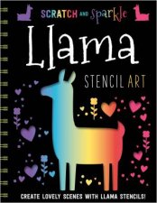 Scratch And Sparkle Llama Stencil Art