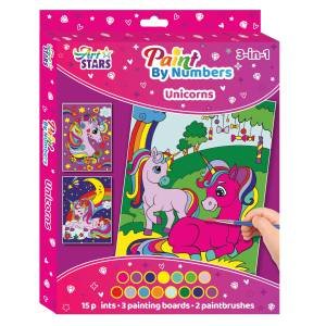 ArtStar Essentials: Painting By Numbers 3-In-1 Kit: Unicorns by Various